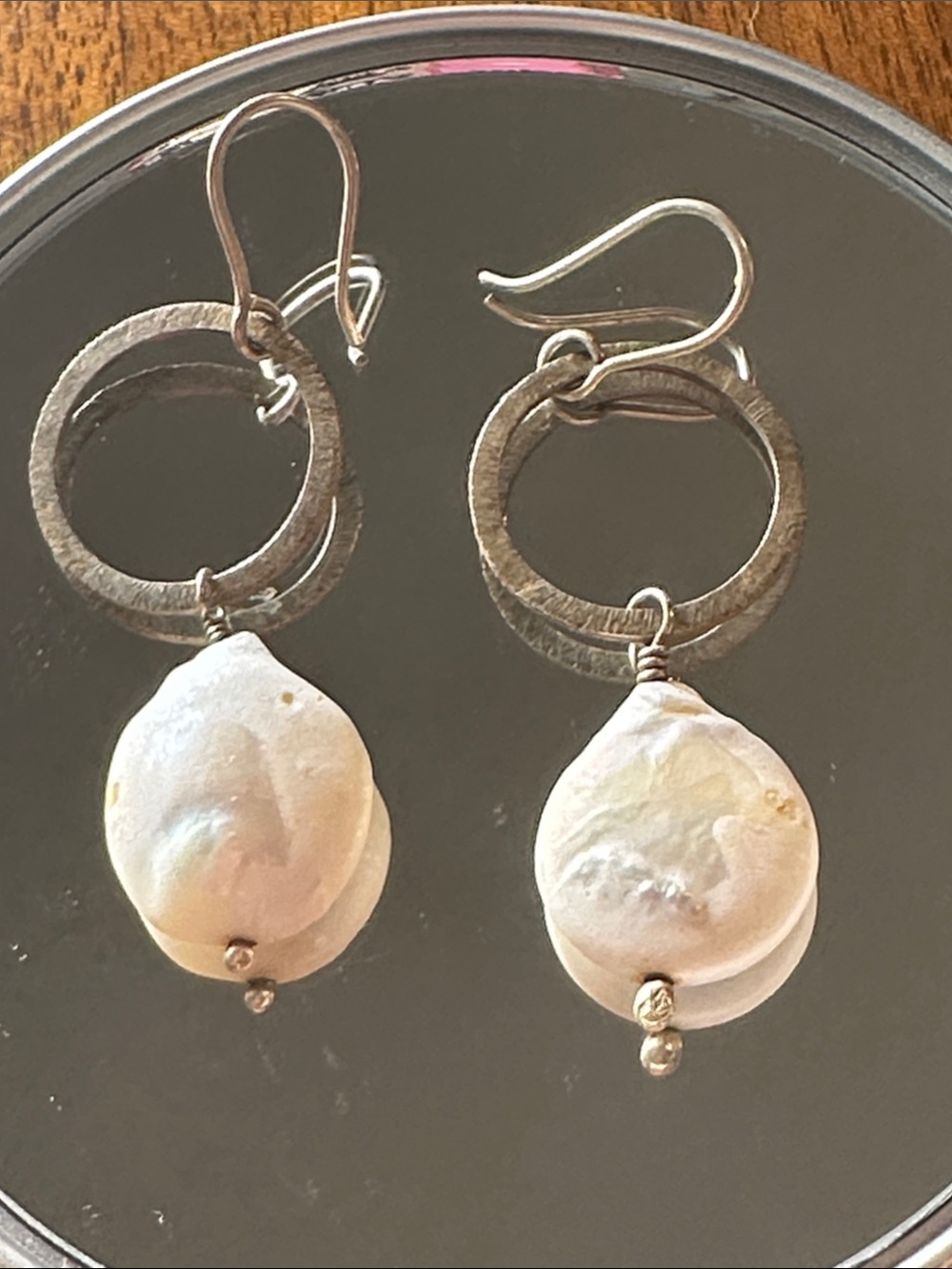 Sterling Silver Baroque Pearl Drop Earrings